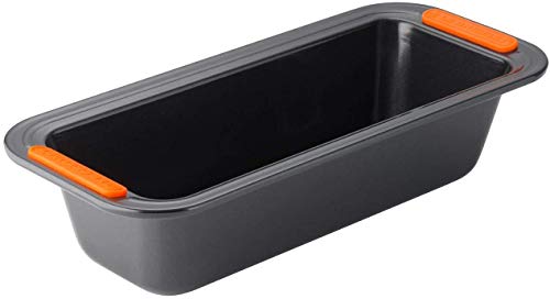 Le Creuset Antihaft Kastenform, Rechteckig, 30 x 11,5 x 7 cm, Sauerteigbeständig, Aus Karbonstahl gefertigt, Anthrazit/Orange, 94101700000000