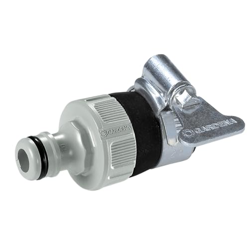 Gardena Wasserdieb: Universal Wasserhahn-Adapter zum Anschluss des Gardena Gartenschlauchs an einen Wasserhahn ohne Gewinde mit 14–17 mm Außendurchmesser, korrosionsbeständig (2908-20)