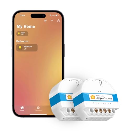 Meross WiFi Relais WLAN Schalter funktioniert Apple HomeKit, Relais Modul, für smart home DIY Auf-/Unterputz, arbeiten mit Alexa und Google, 2,4-GHz, 2 pcs