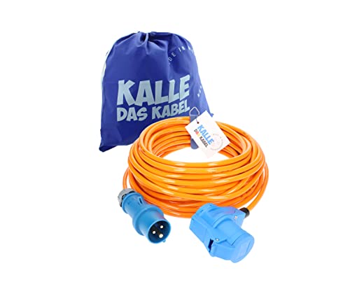 KALLE DAS KABEL CEE Verlängerung Kalle Blue Signal 2,5mm² Winkel Industrie BAU Boot Womo Camping Vollpur-Premium-Leitung 25 Meter