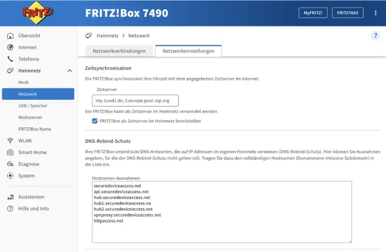 DNS-Rebind Einstellungen Fritzbox